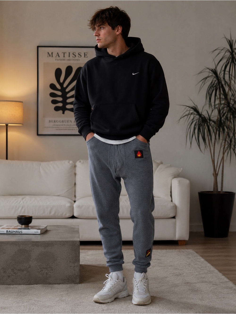 Helly Hansen Gray Men's Thermal Leggings with Flame Patch